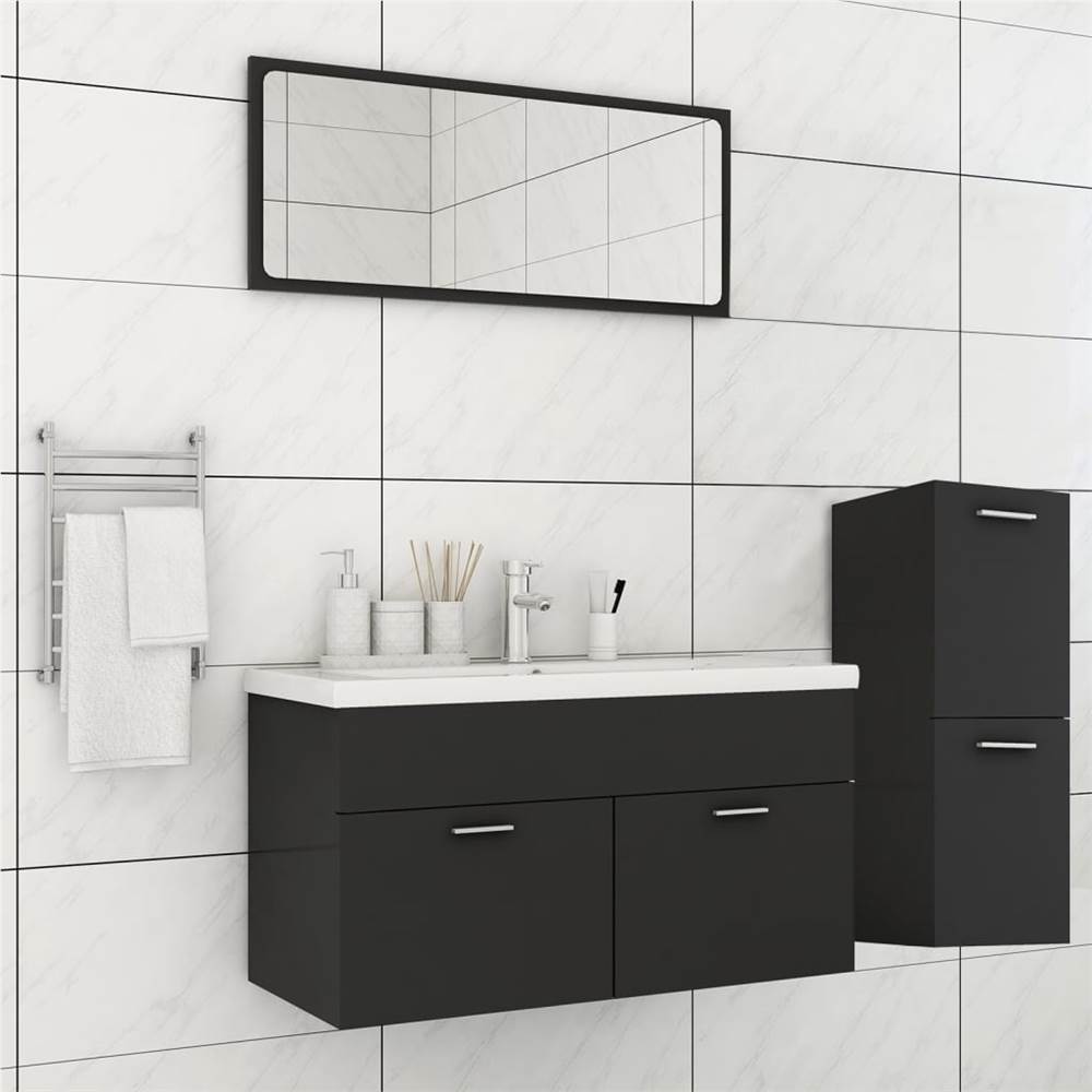 

Bathroom Furniture Set Grey Chipboard