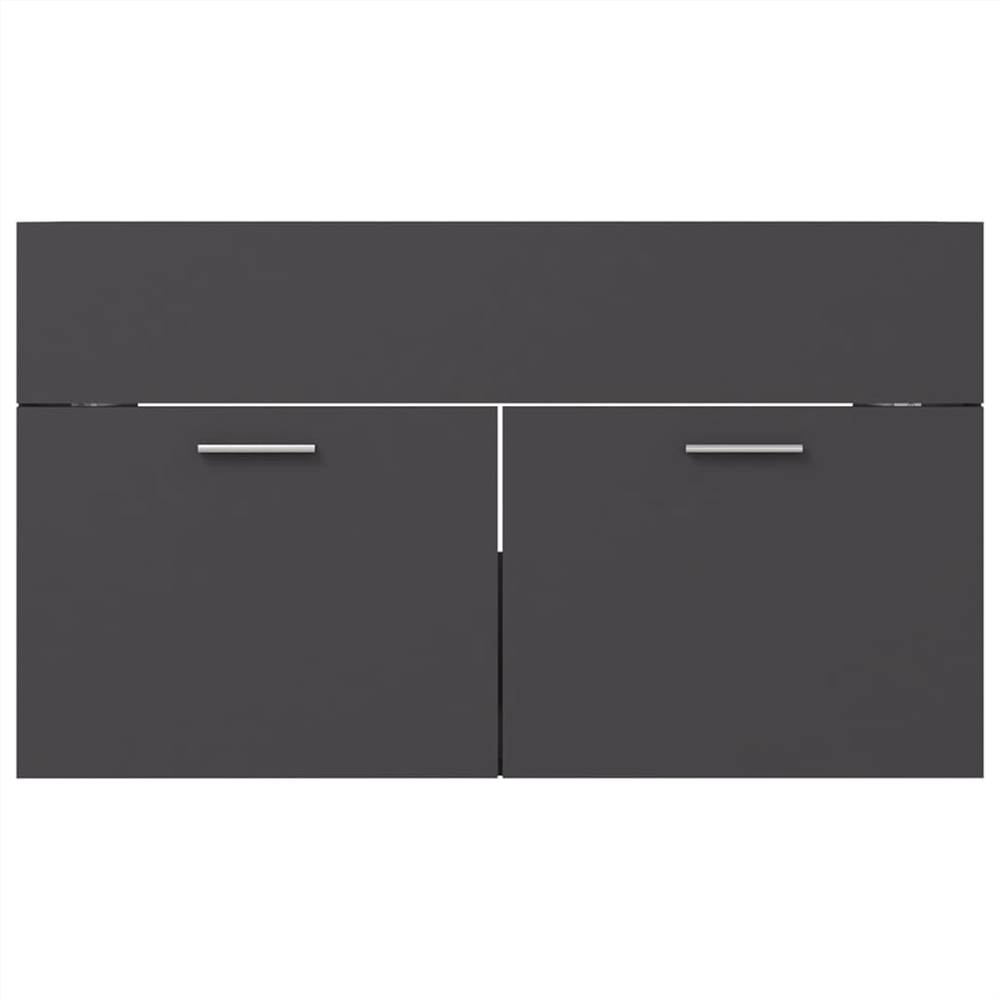 Bathroom Furniture Set Grey Chipboard