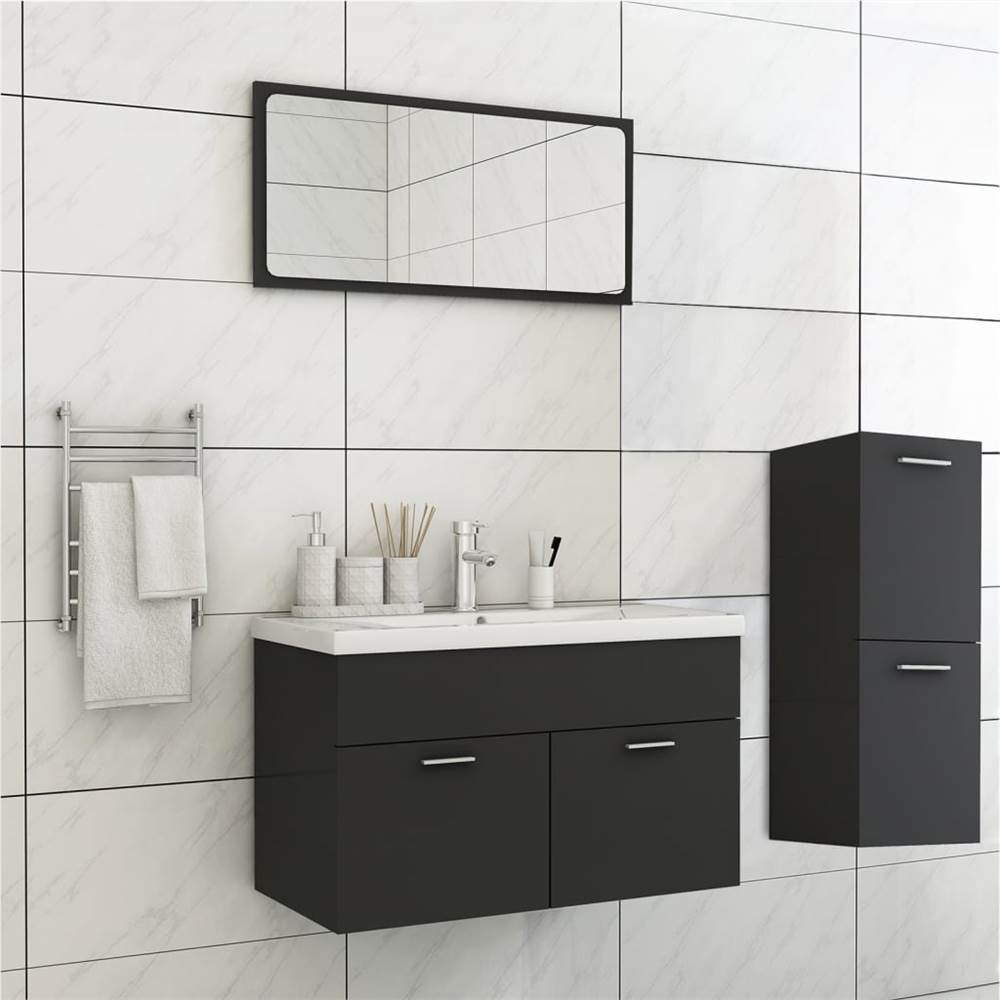 

Bathroom Furniture Set Grey Chipboard