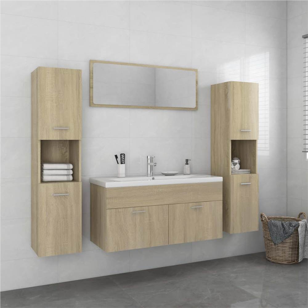 

Bathroom Furniture Set Sonoma Oak Chipboard