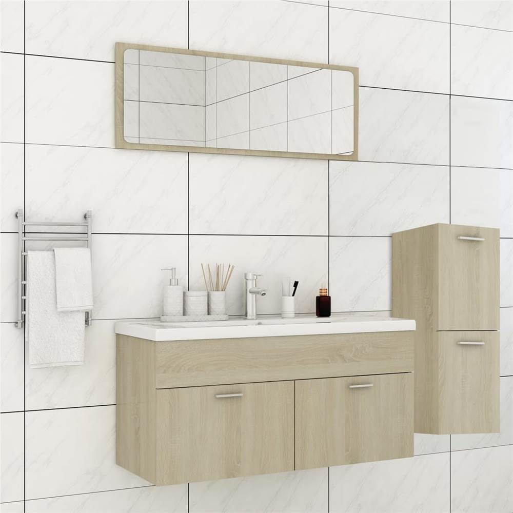 

Bathroom Furniture Set Sonoma Oak Chipboard