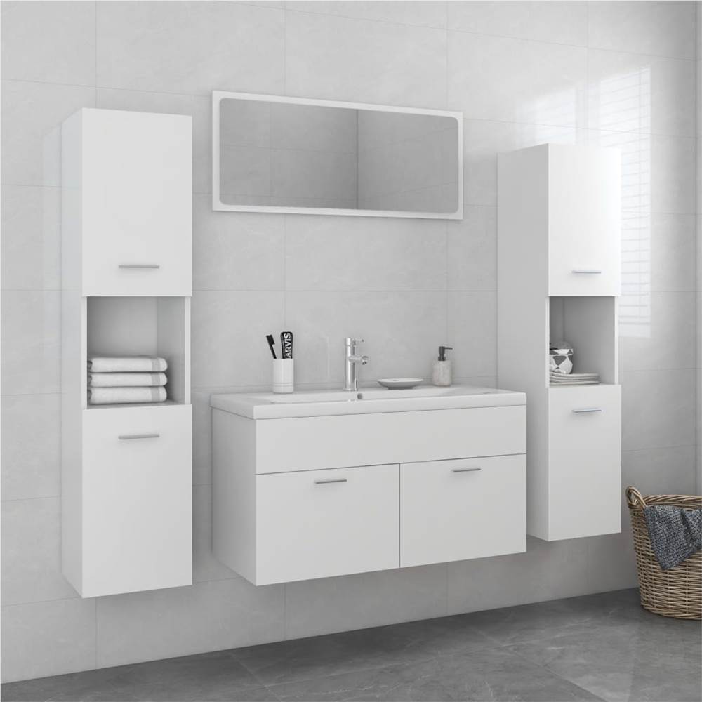 

Bathroom Furniture Set White Chipboard