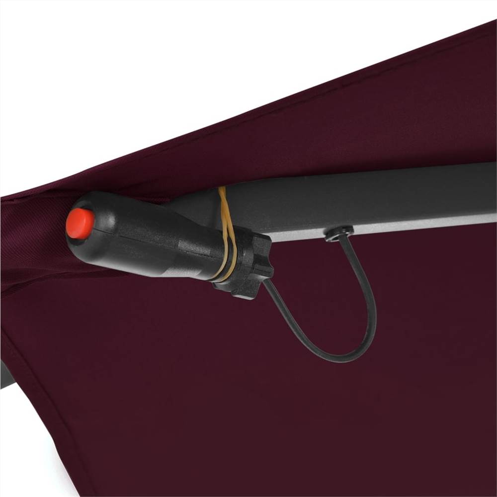 Cantilever Umbrella with LED Lights Bordeaux Red 350 cm