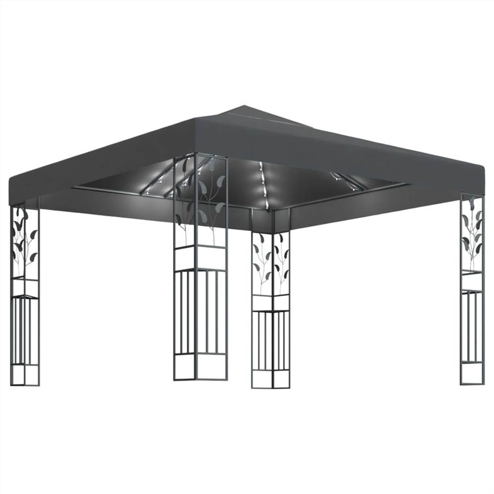 

Gazebo with String Lights 3x3 m Anthracite