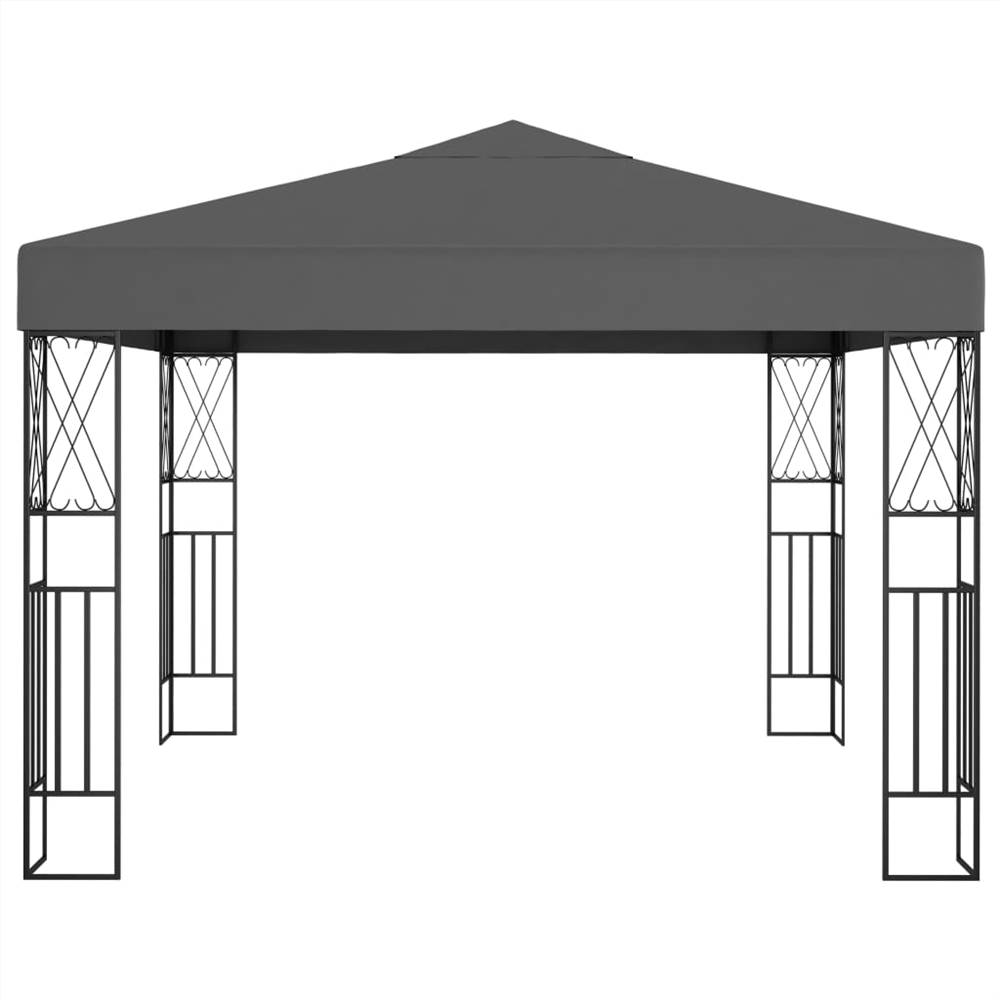 Gazebo with String Lights 3x3 m Anthracite Fabric