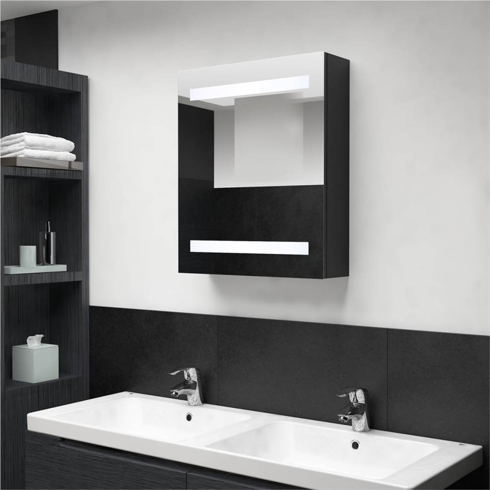 

LED Bathroom Mirror Cabinet Black 50x14x60 cm