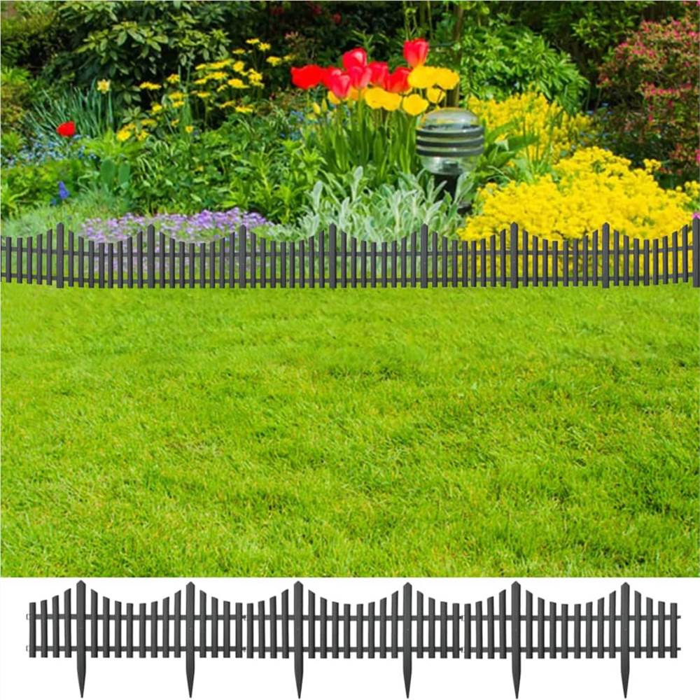 

Lawn Edgings 17 pcs Anthracite 10 m PP