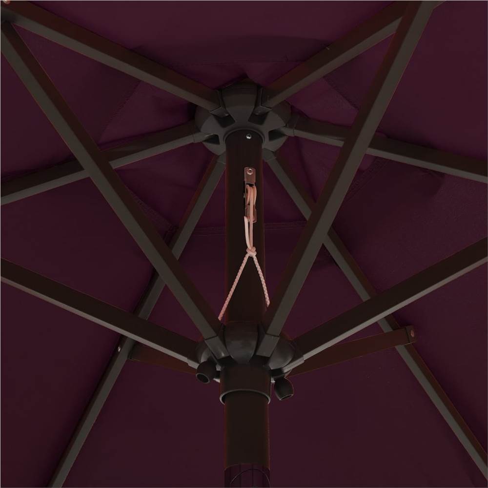 Parasol with LED Lights Bordeaux Red 200x211 cm Aluminium
