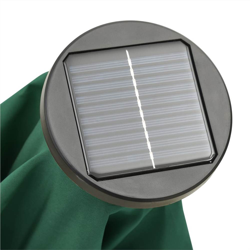 Parasol with LED Lights Green 200x211 cm Aluminium