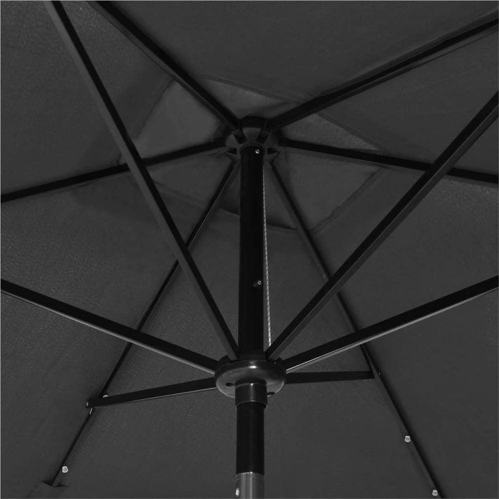 Parasol with LEDs and Steel Pole Anthracite 2x3 m