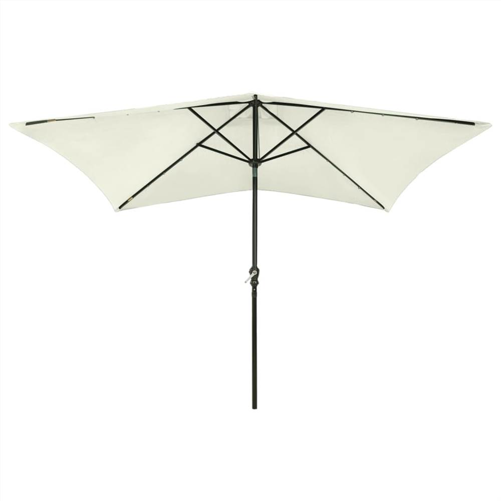 Parasol with LEDs and Steel Pole Sand 2x3 m