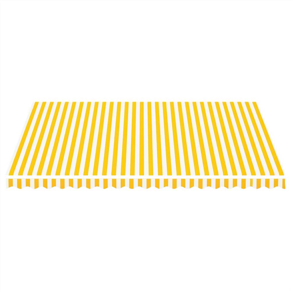 Replacement Fabric for Awning Yellow and White 4.5x3.5 m