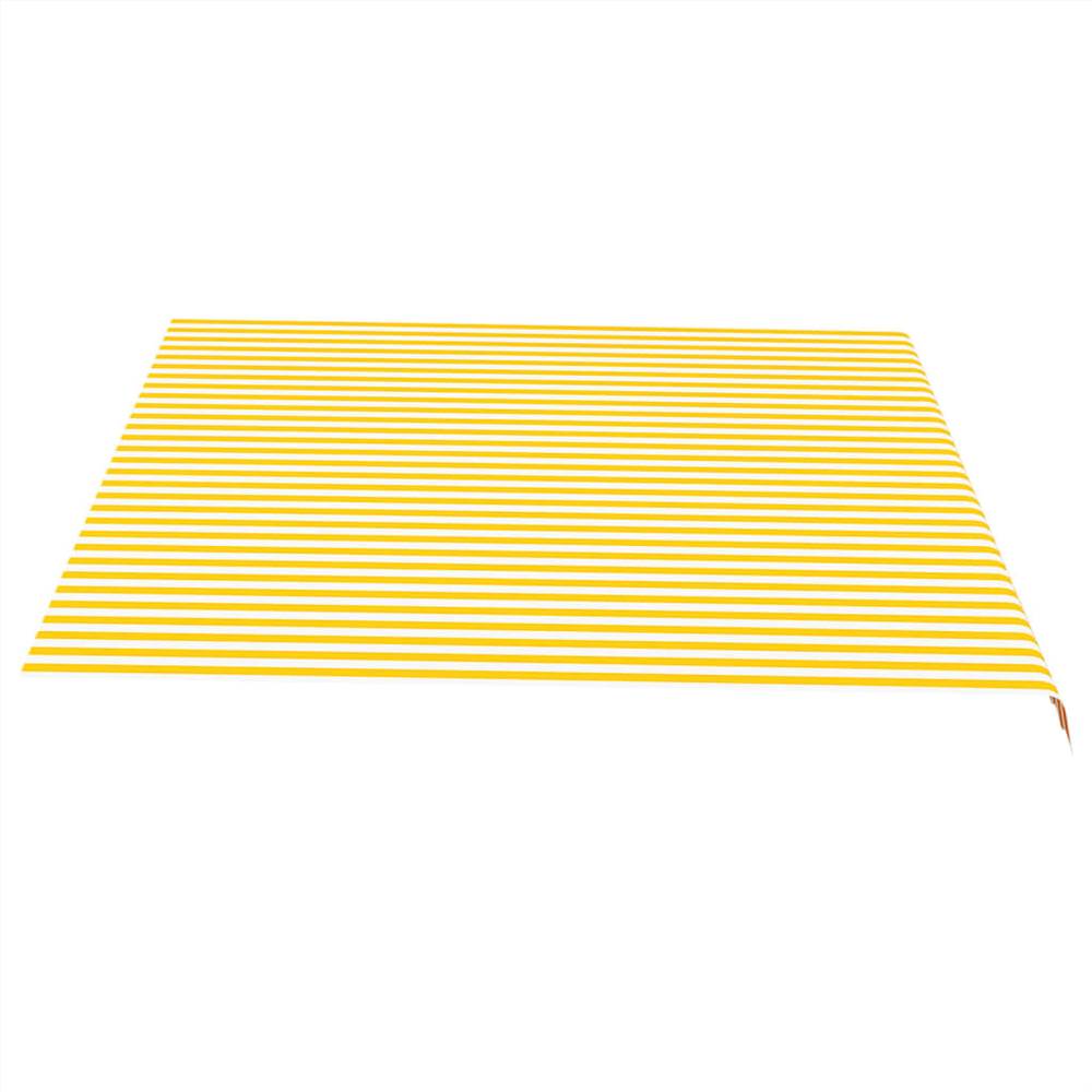Replacement Fabric for Awning Yellow and White 4.5x3.5 m