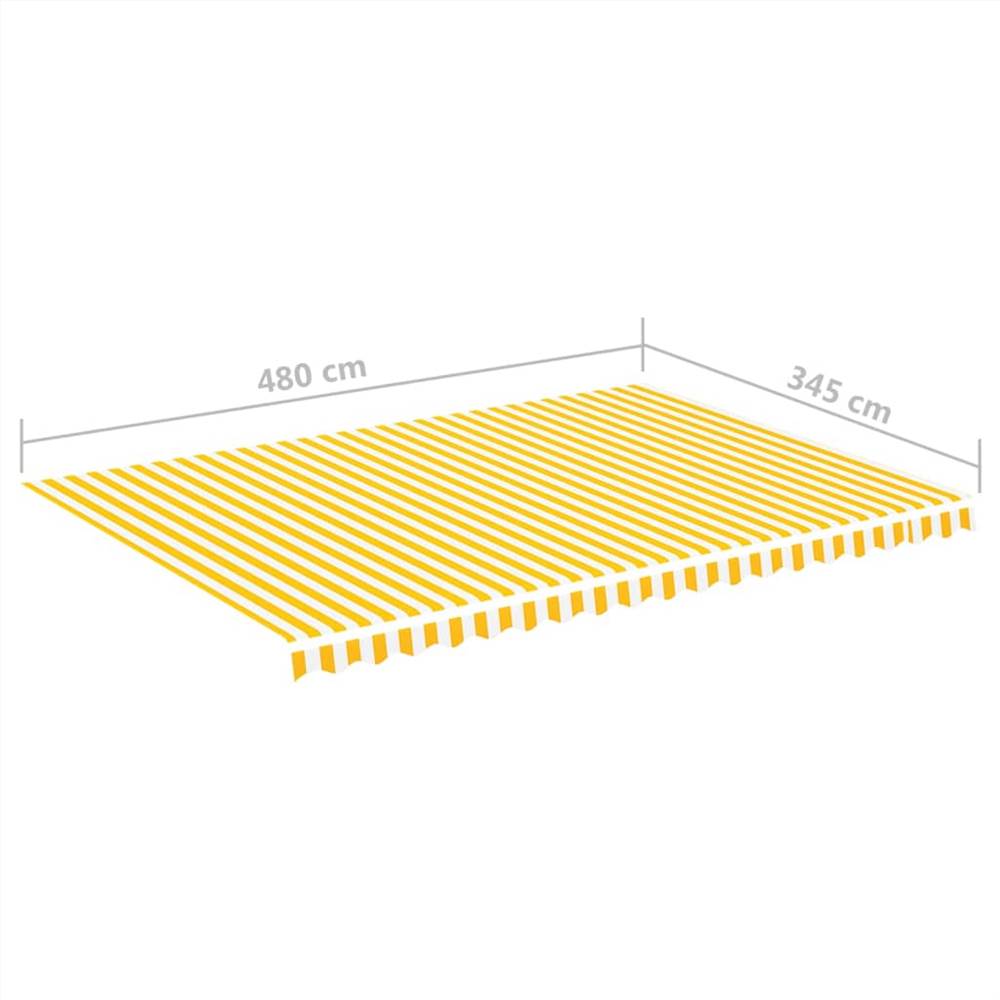 Replacement Fabric for Awning Yellow and White 5x3.5 m