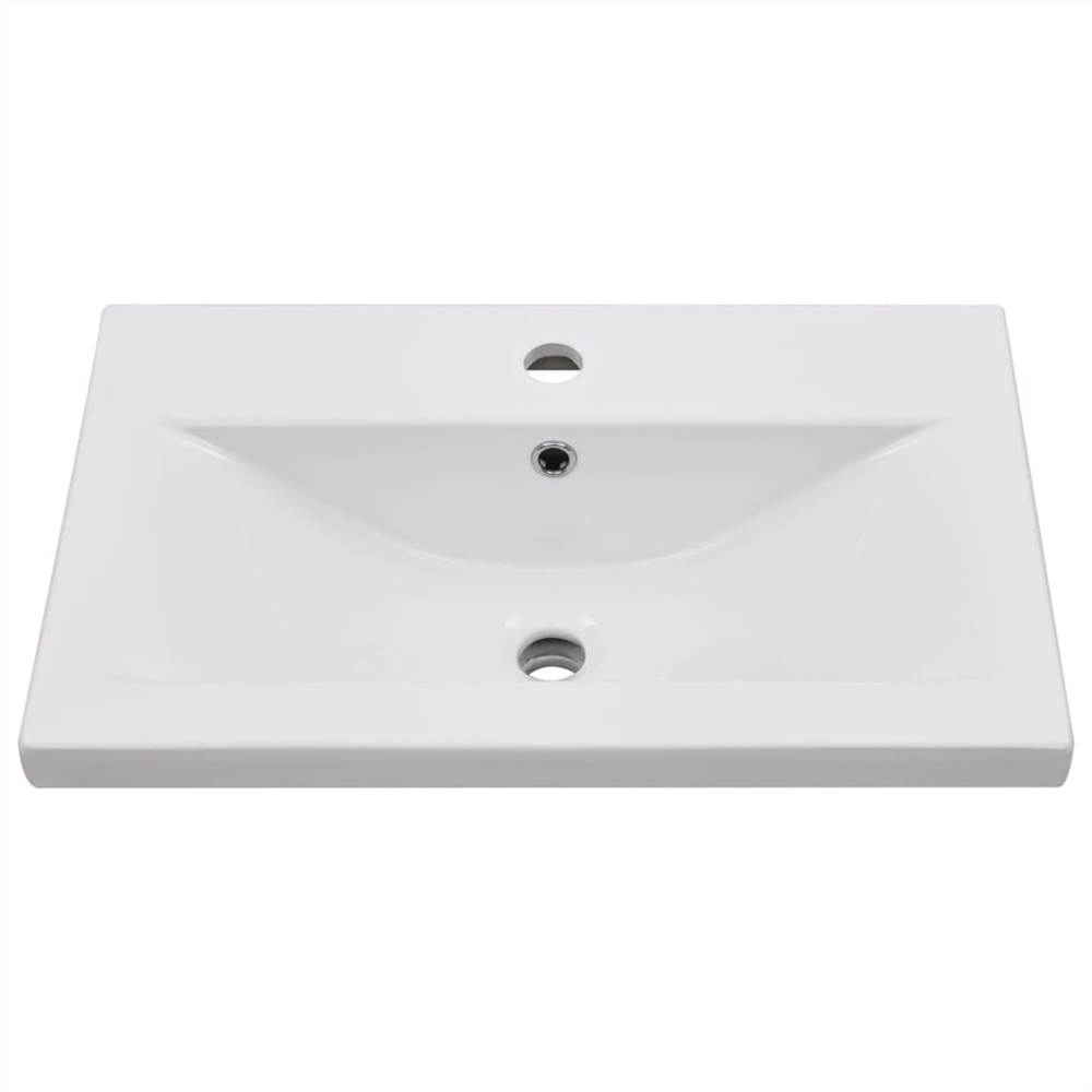 Sink Cabinet with Built-in Basin High Gloss Grey Chipboard