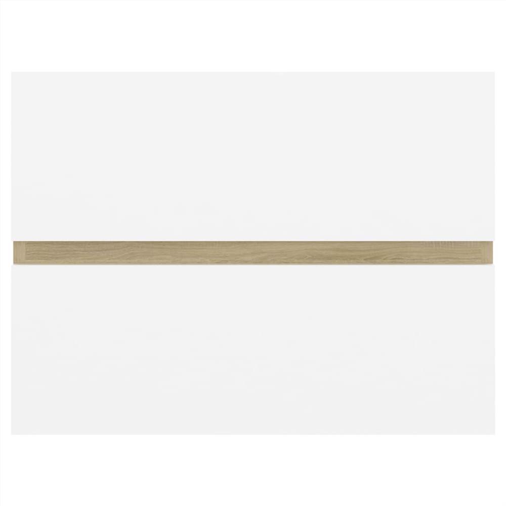 Sink Cabinet with Built-in Basin White and Sonoma Oak Chipboard