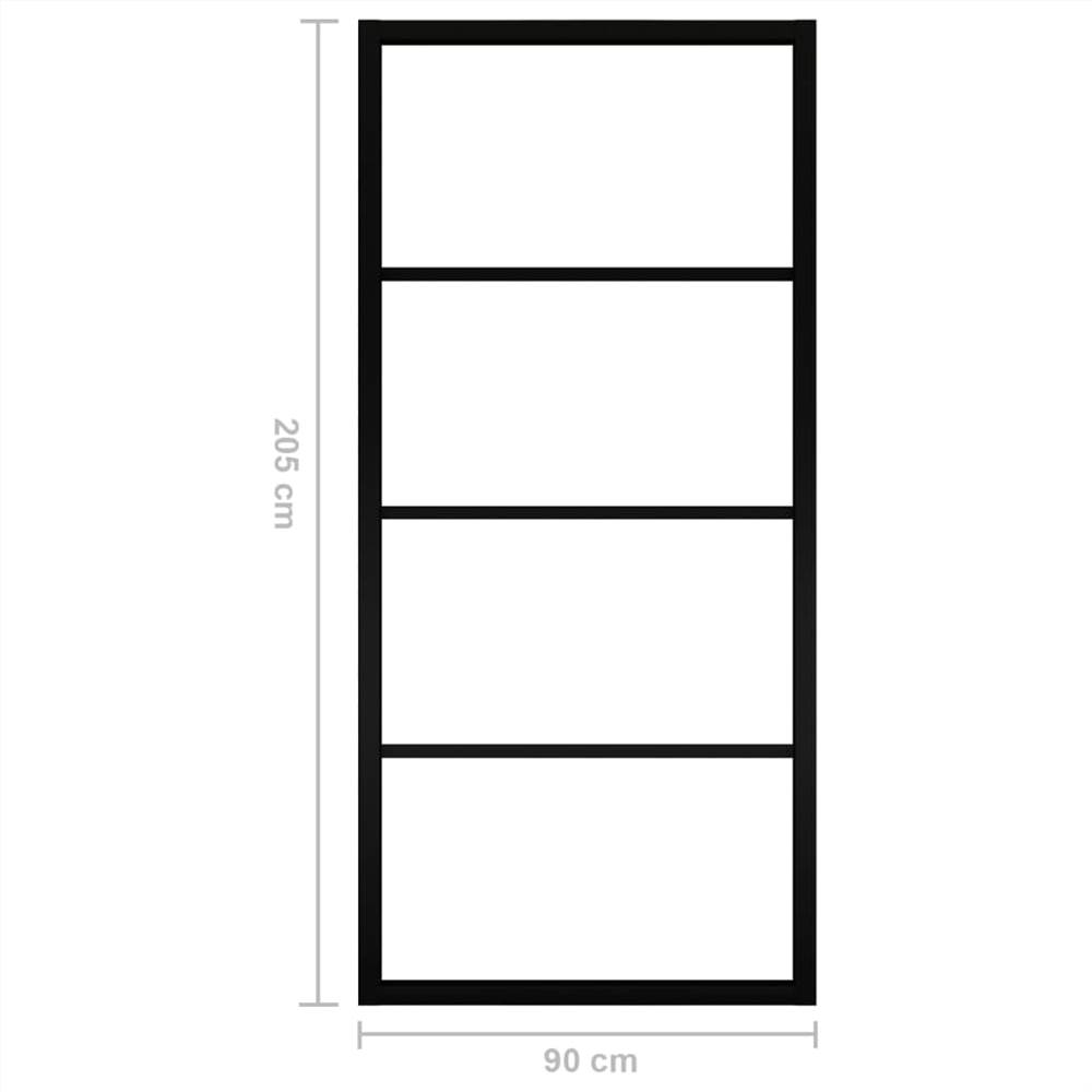Sliding Door Aluminium and ESG Glass 90x205 cm Black