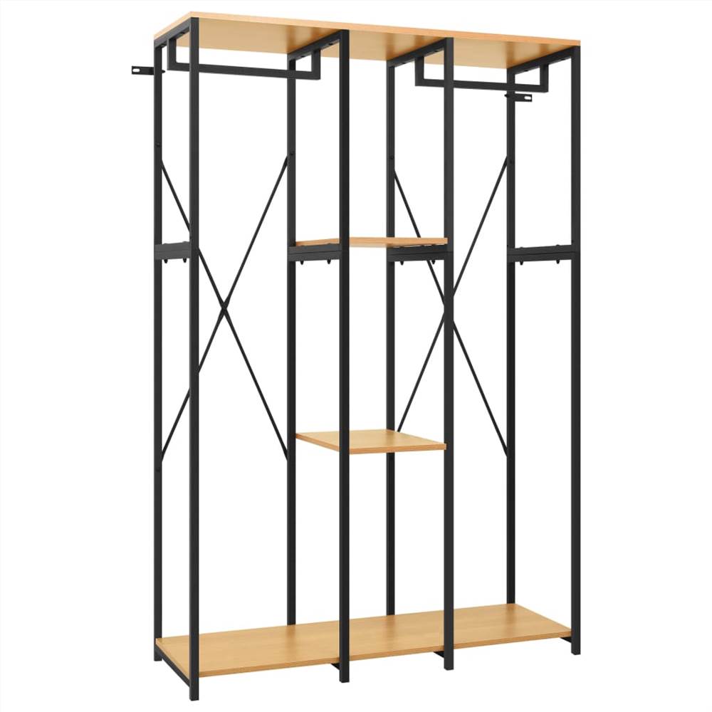 

Wardrobe Black and Oak 110x40x167 cm Metal and Chipboard