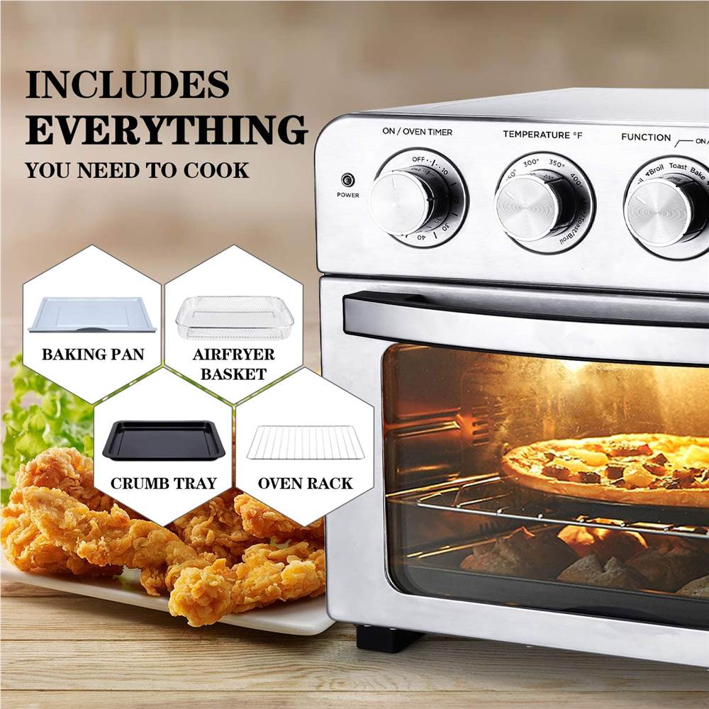 Geek Chef 1700W Air Fryer Oven 23QT Capacity Silver