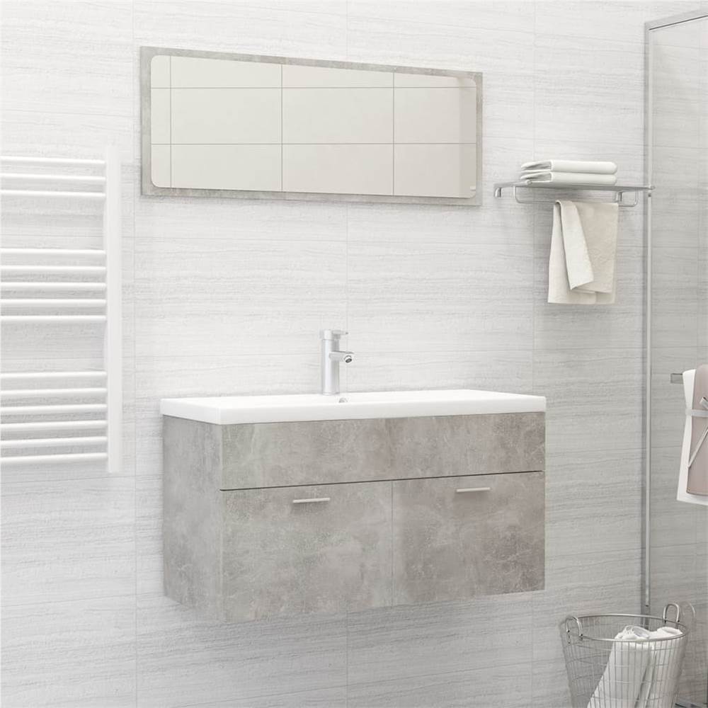 

Bathroom Furniture Set Concrete Grey Chipboard