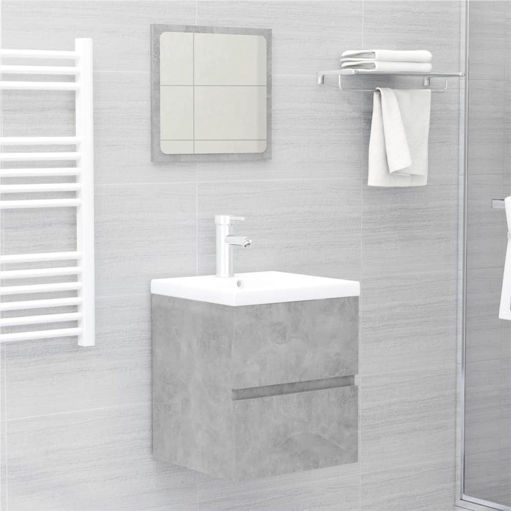 

Bathroom Furniture Set Concrete Grey Chipboard
