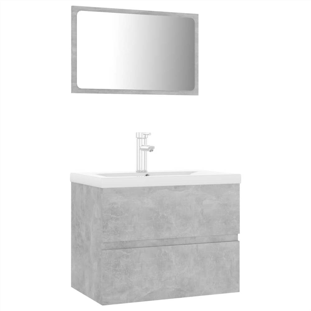 Bathroom Furniture Set Concrete Grey Chipboard
