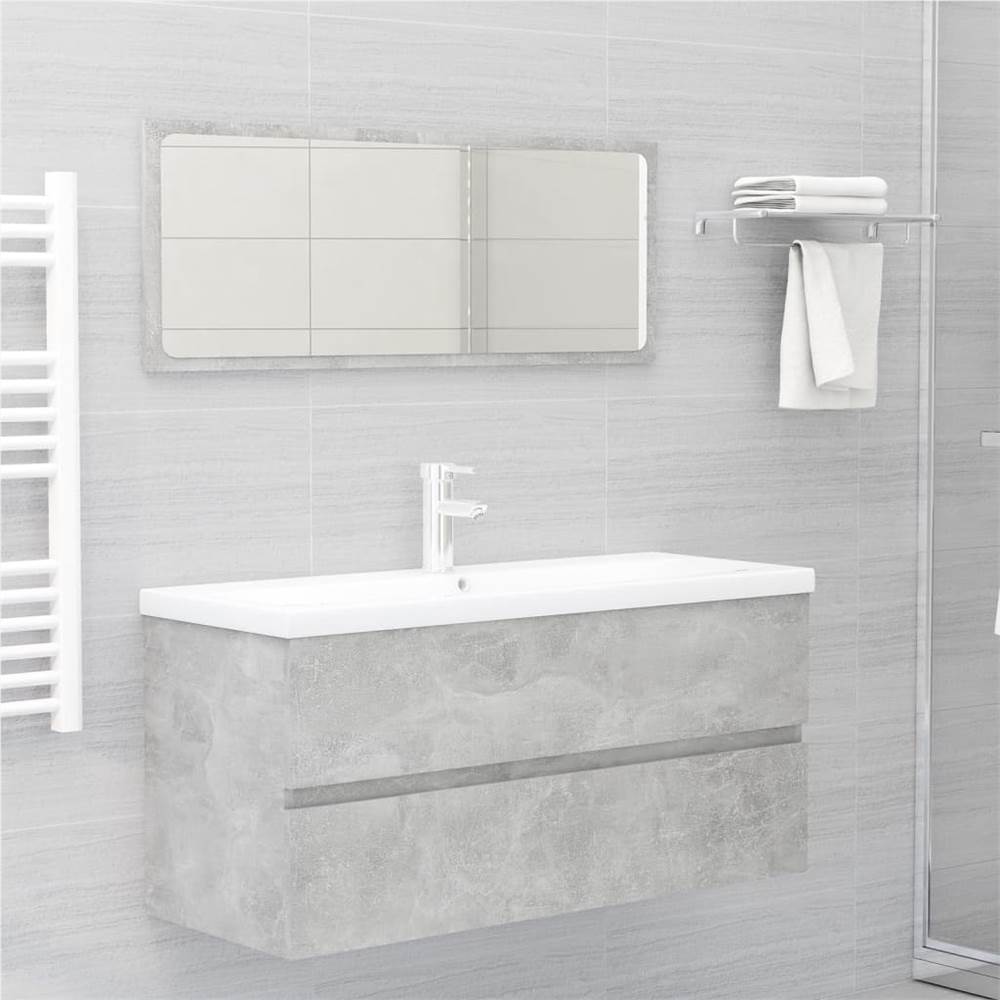 

Bathroom Furniture Set Concrete Grey Chipboard