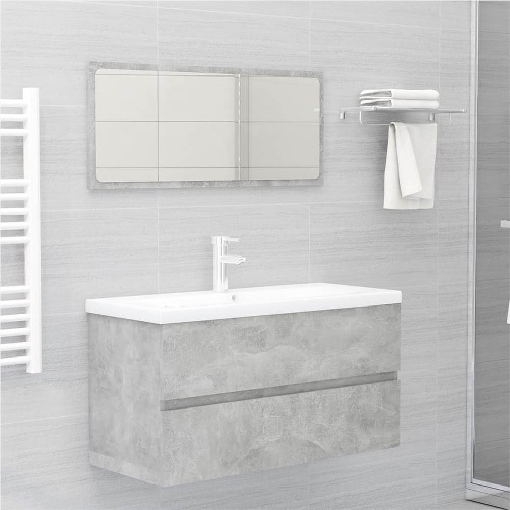 

Bathroom Furniture Set Concrete Grey Chipboard