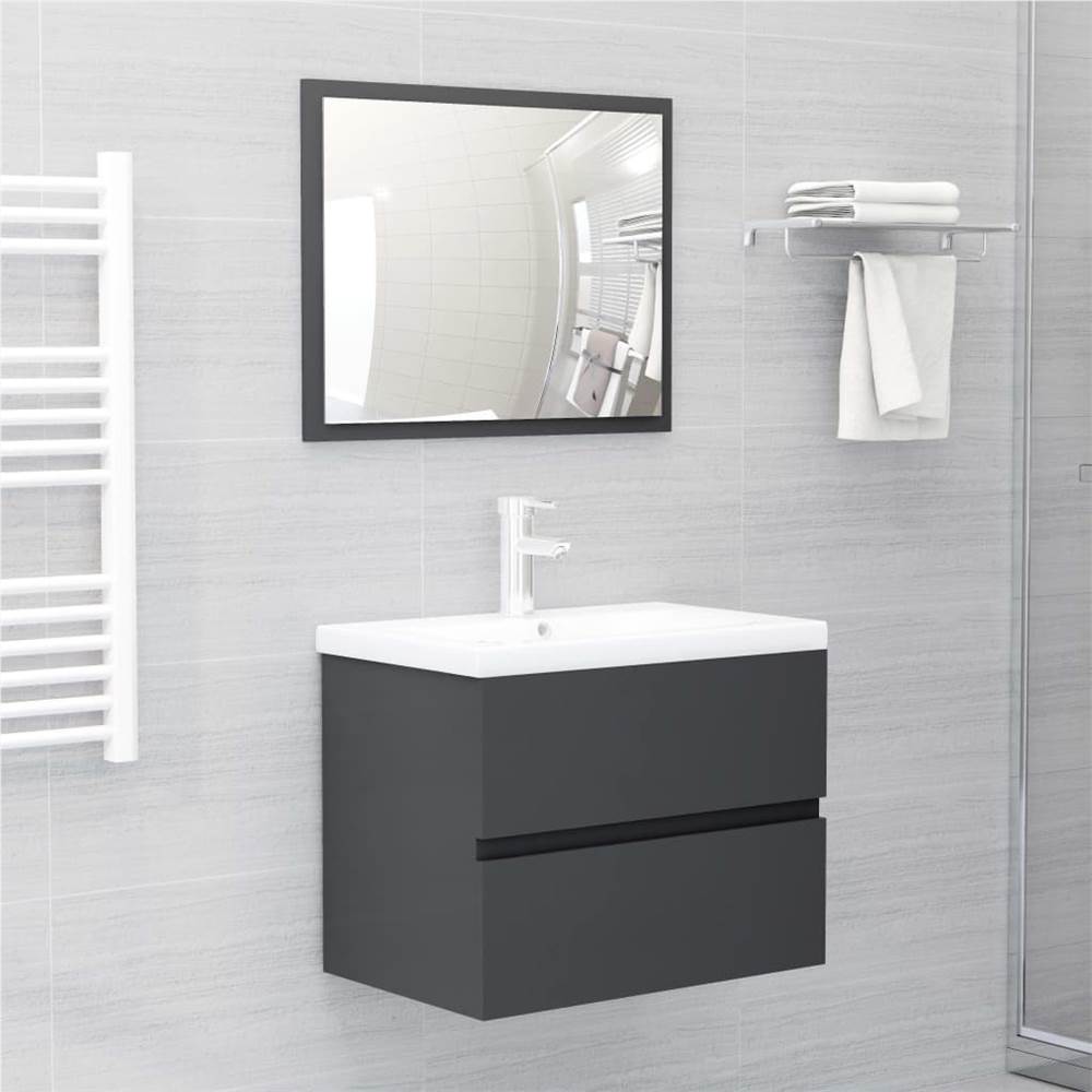 

Bathroom Furniture Set Grey Chipboard