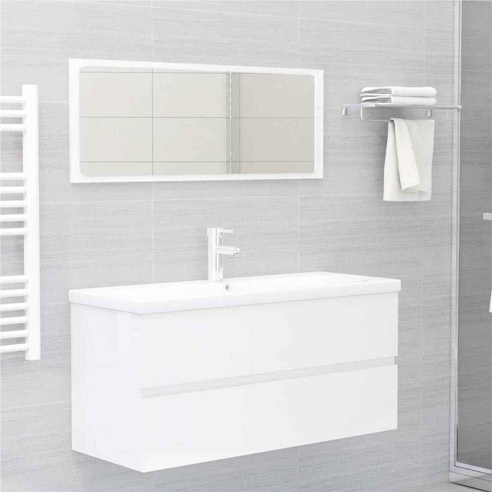 

Bathroom Furniture Set High Gloss White Chipboard