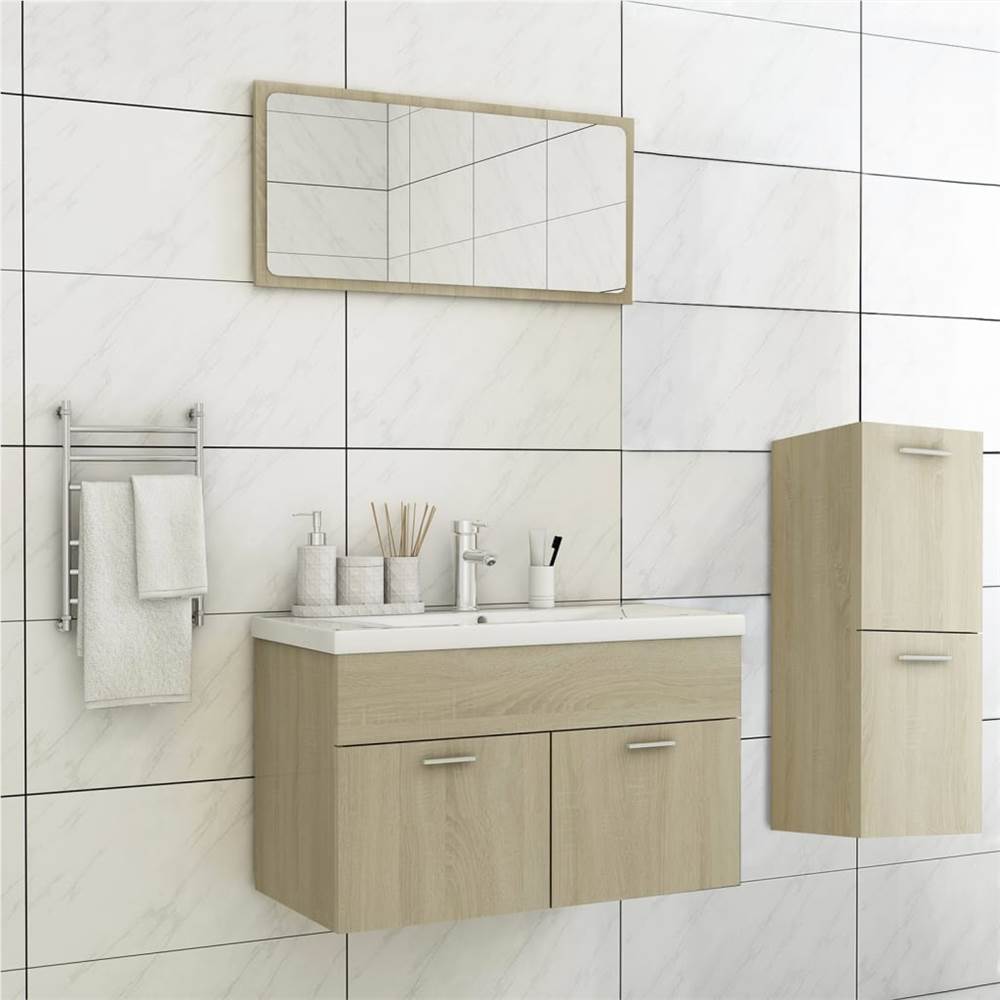 

Bathroom Furniture Set Sonoma Oak Chipboard