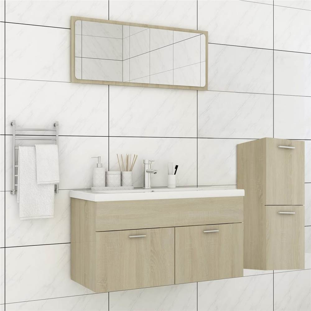 

Bathroom Furniture Set Sonoma Oak Chipboard