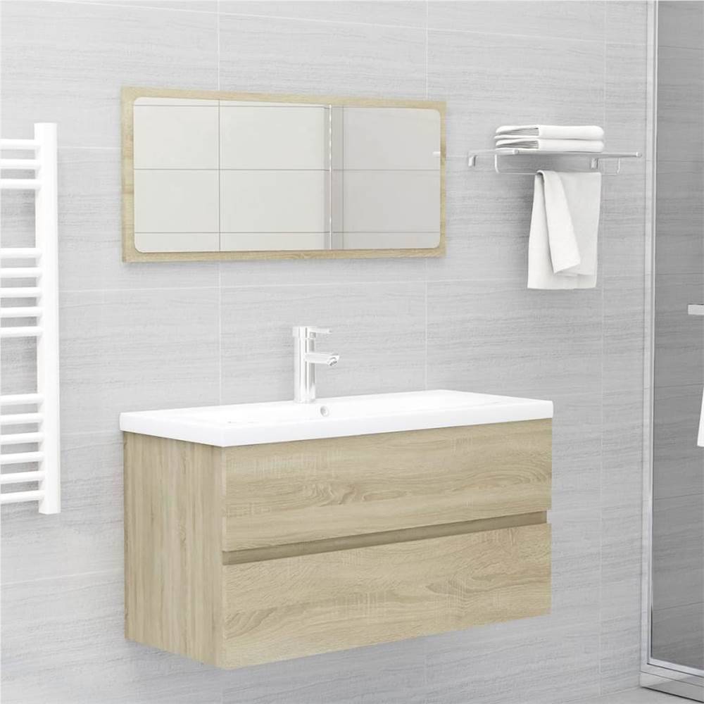

Bathroom Furniture Set Sonoma Oak Chipboard