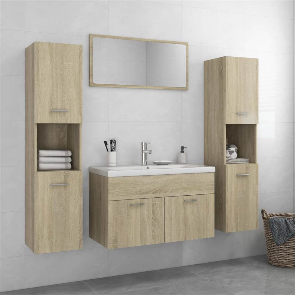 

Bathroom Furniture Set Sonoma Oak Chipboard