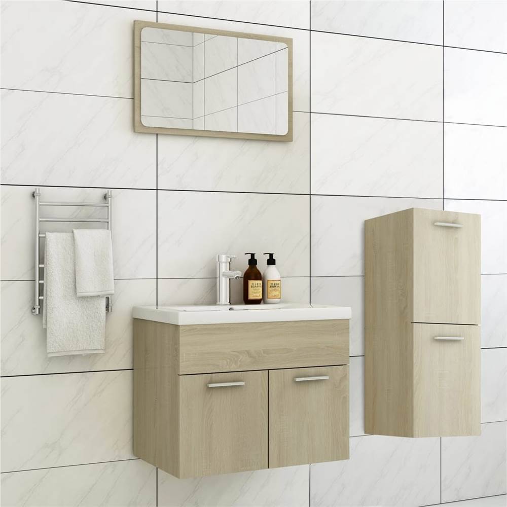 

Bathroom Furniture Set Sonoma Oak Chipboard