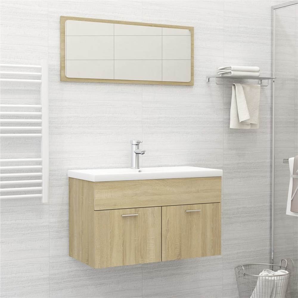 

Bathroom Furniture Set Sonoma Oak Chipboard