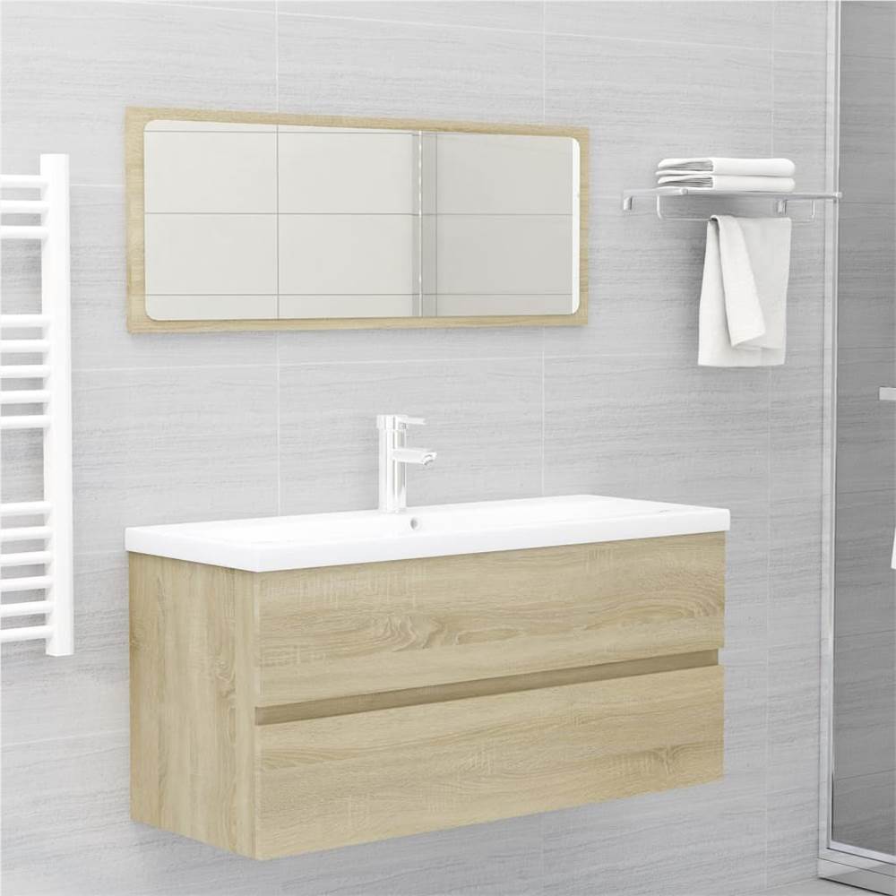 

Bathroom Furniture Set Sonoma Oak Chipboard