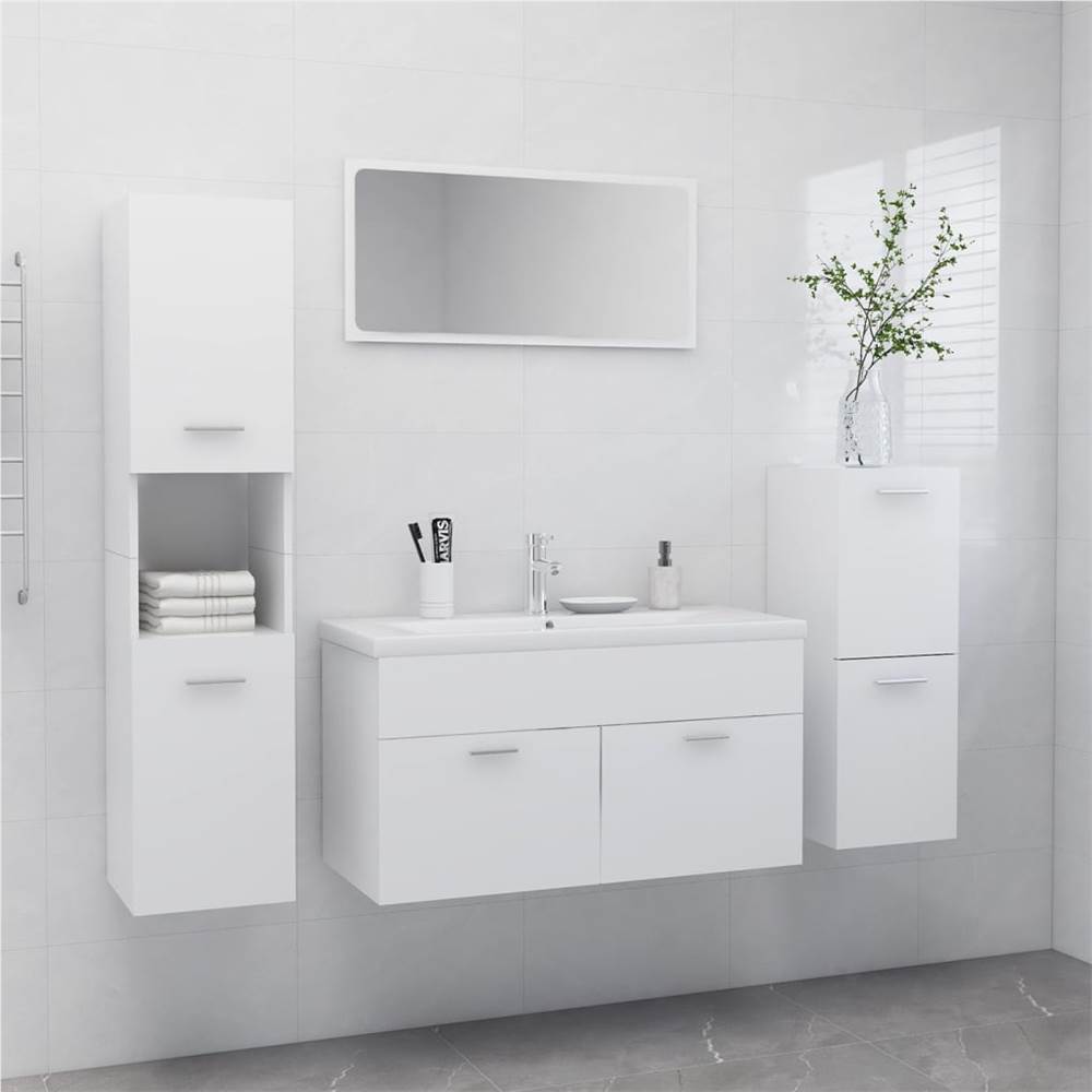 

Bathroom Furniture Set White Chipboard