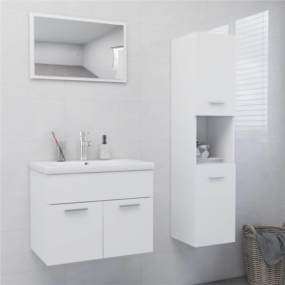 

Bathroom Furniture Set White Chipboard