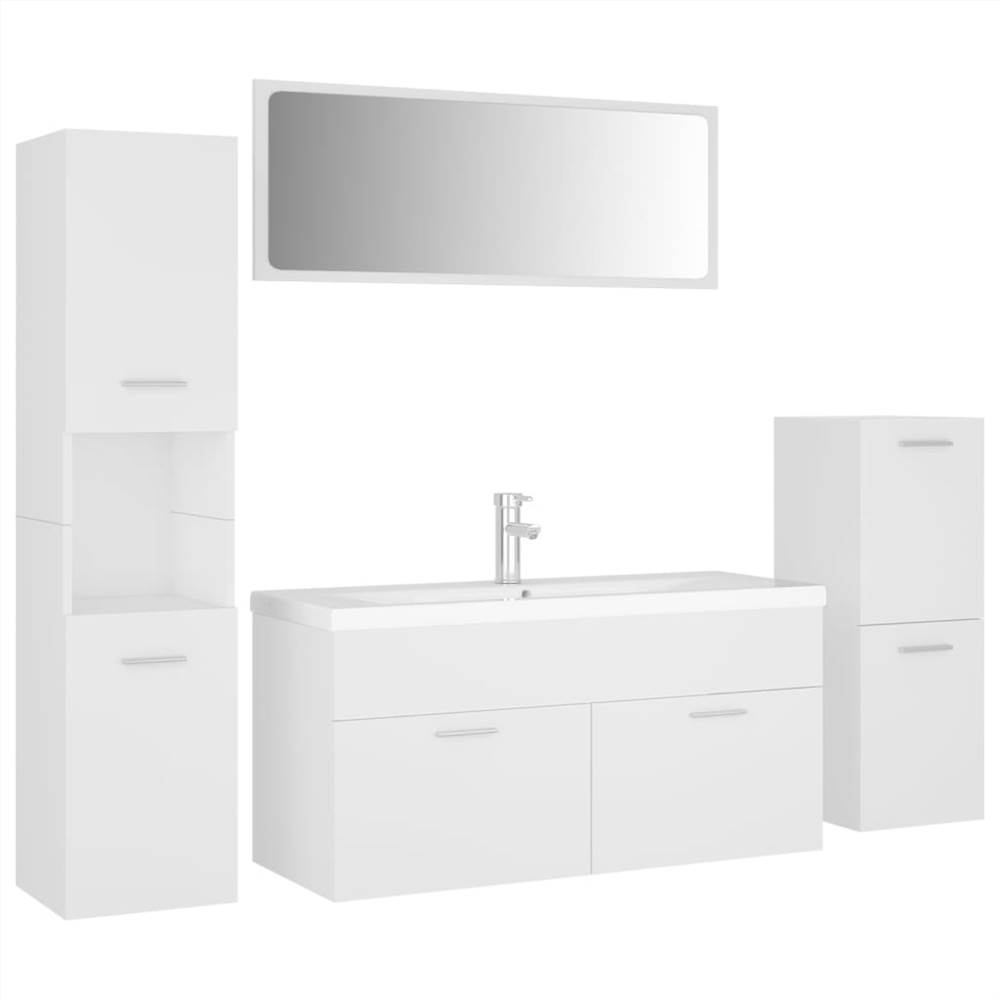 Bathroom Furniture Set White Chipboard