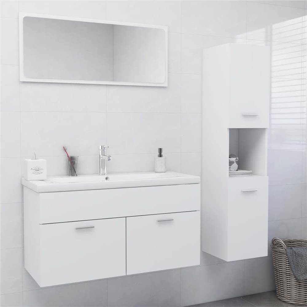 

Bathroom Furniture Set White Chipboard
