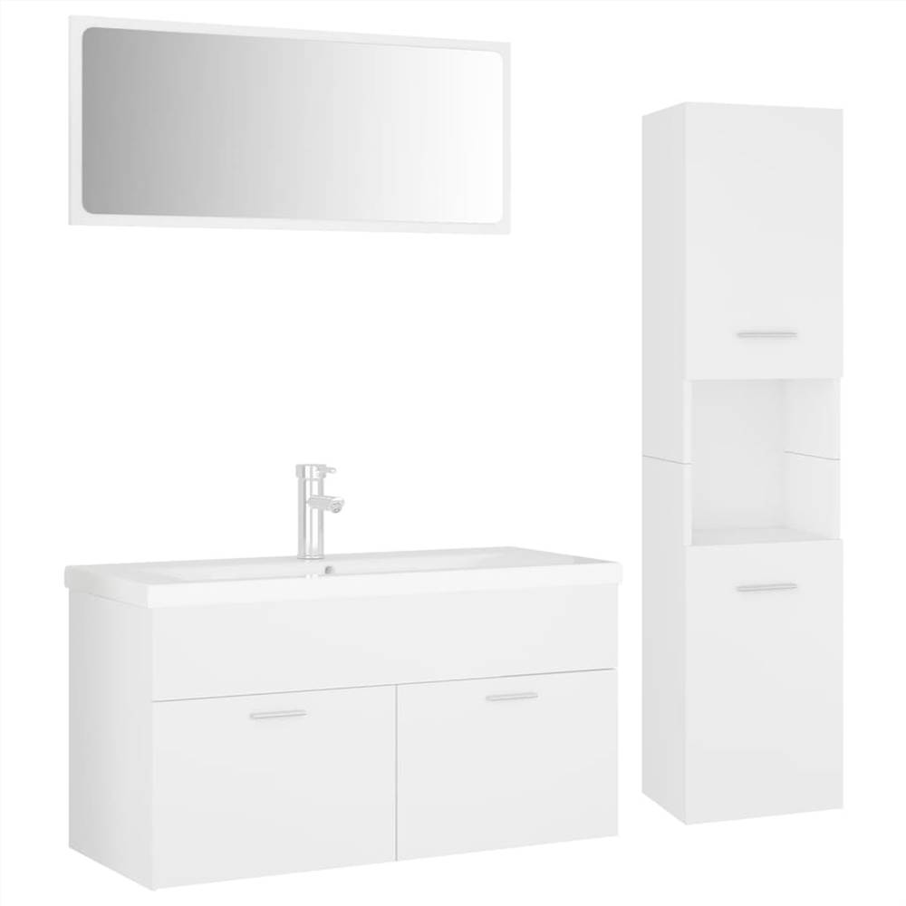Bathroom Furniture Set White Chipboard