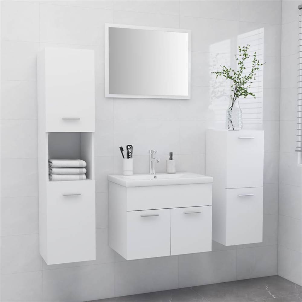 

Bathroom Furniture Set White Chipboard