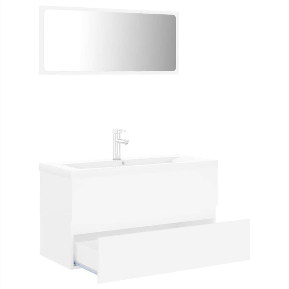 Bathroom Furniture Set White Chipboard