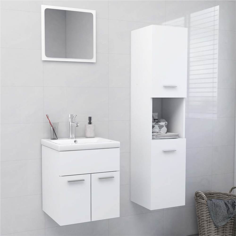 

Bathroom Furniture Set White Chipboard