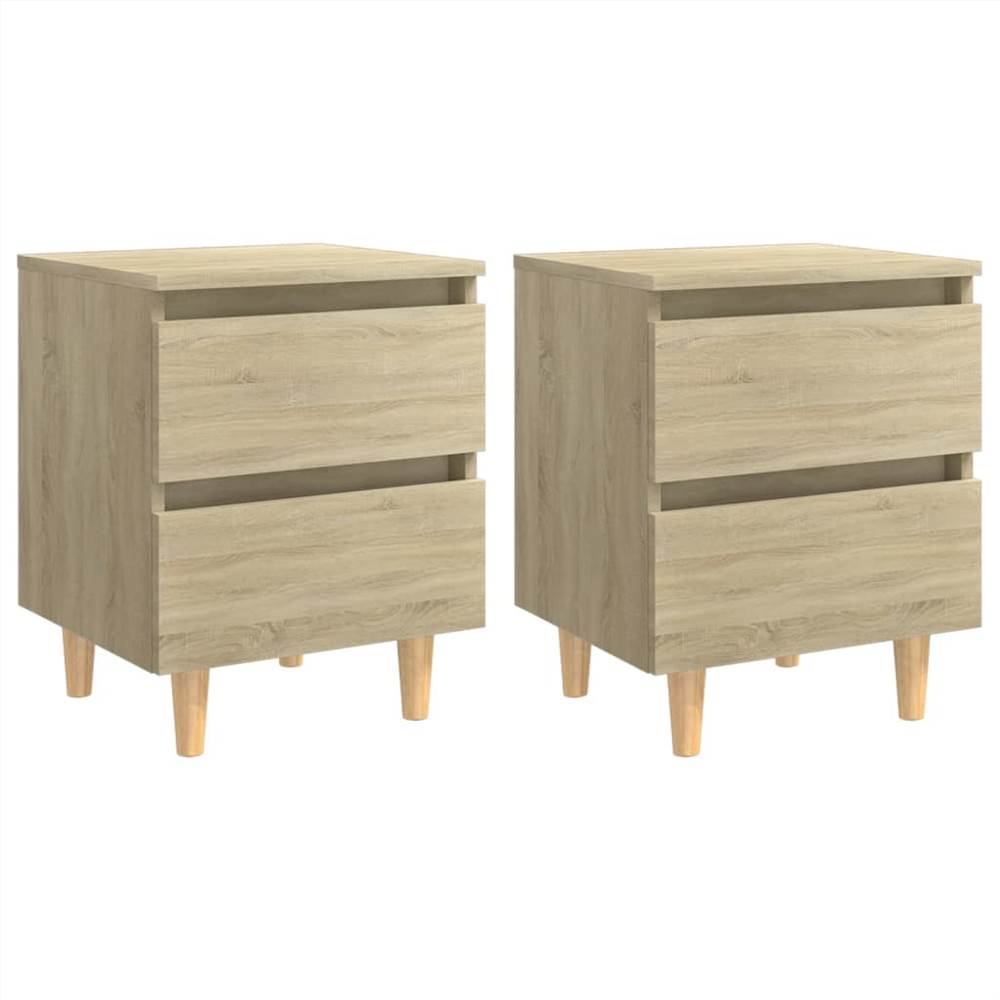 

Bed Cabinets & Solid Pinewood Legs 2 pcs Sonoma Oak 40x35x50 cm