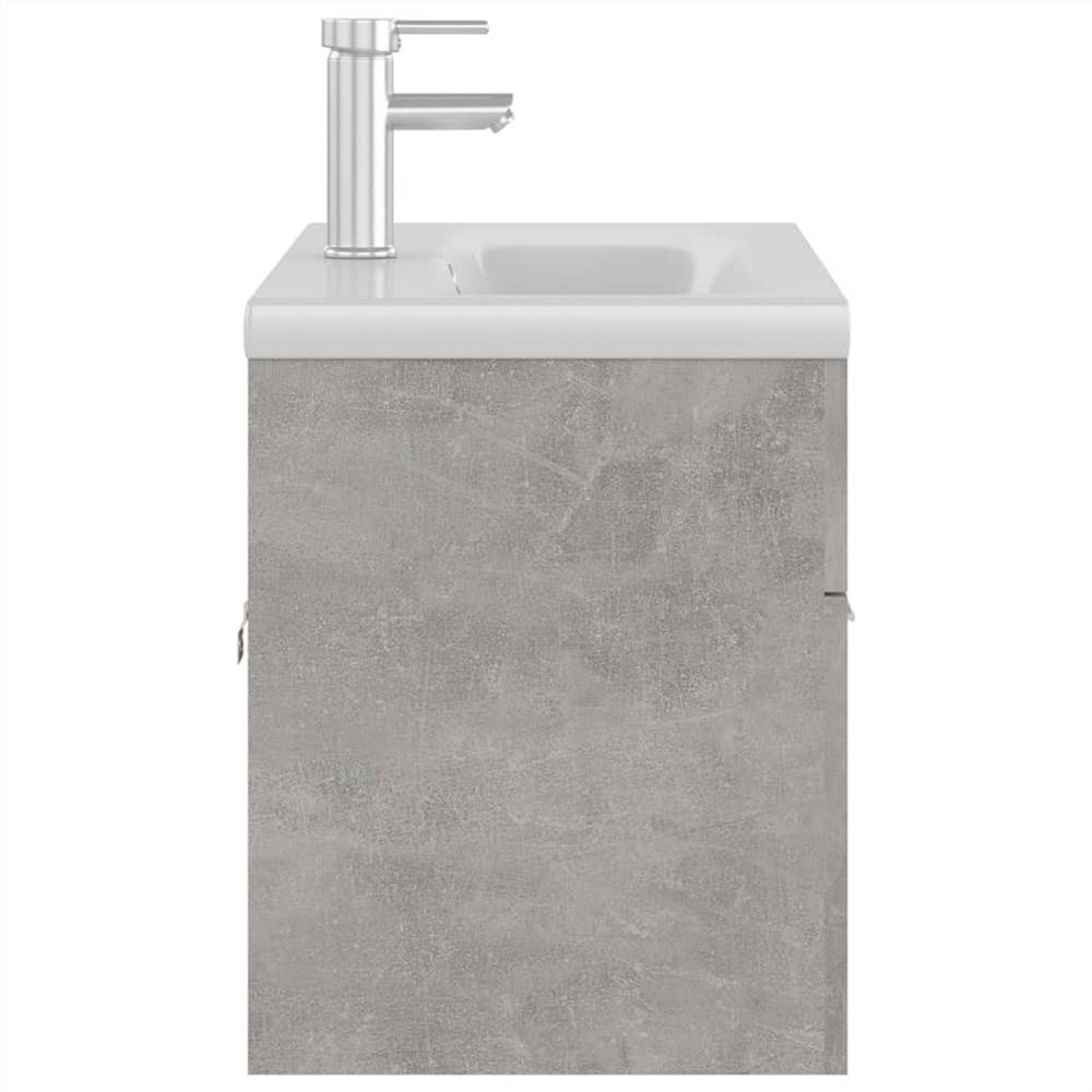 Sink with Builtin Basin Concrete Grey Chipboard