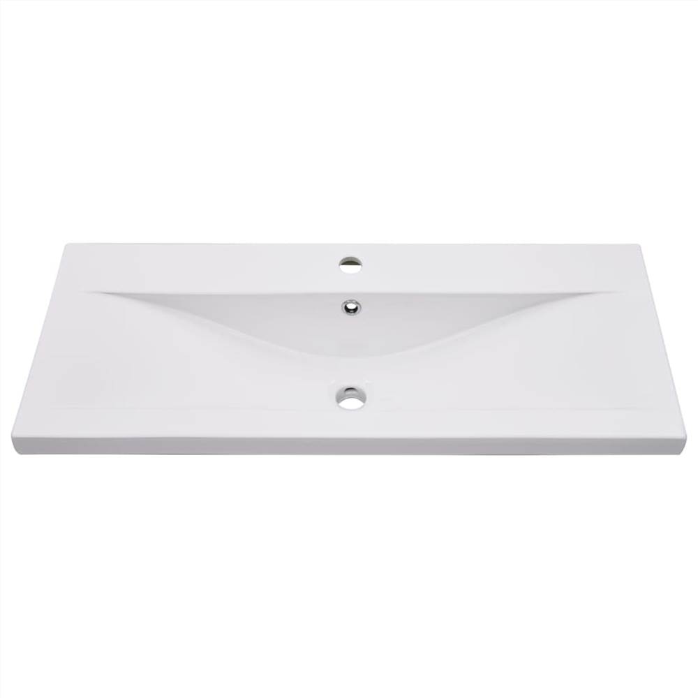 Sink Cabinet with Built-in Basin High Gloss Black Chipboard
