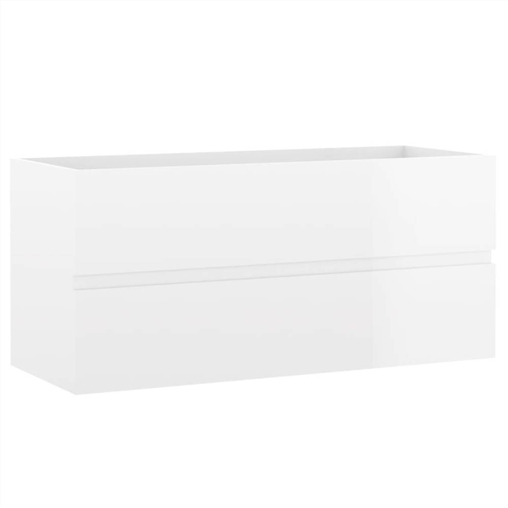 Sink with Builtin Basin High Gloss White Chipboard