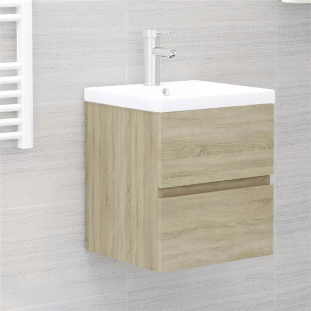 

Sink Cabinet with Built-in Basin Sonoma Oak Chipboard